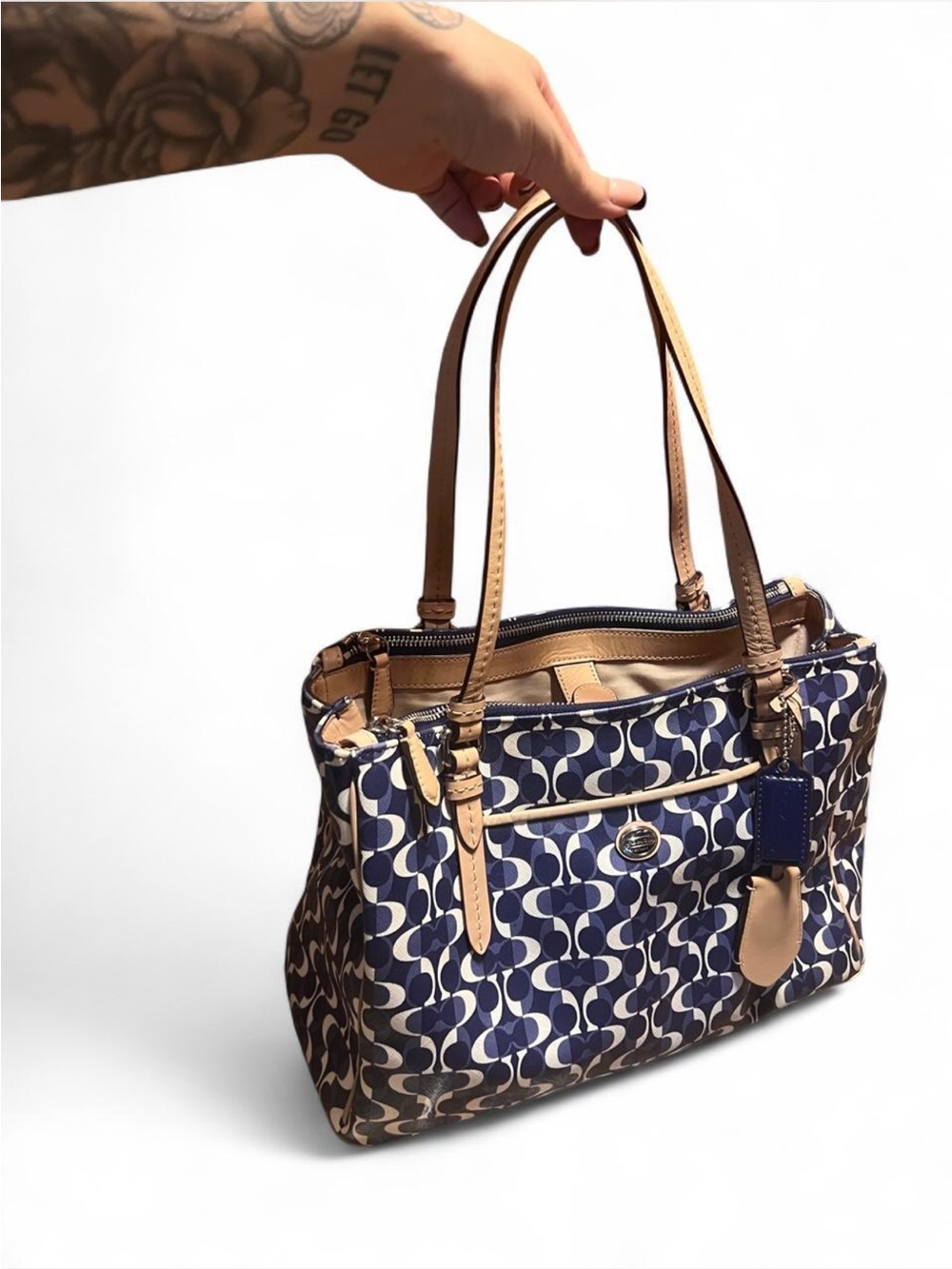 Rare Blue Archive Coach Peyton Dream C Jordan Double Zip Carryall 💙✨